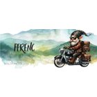 Névvel kérhető - Úton - Motoros manó mintás bögre