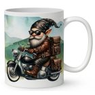 Névvel kérhető - Úton - Motoros manó mintás bögre