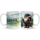 Névvel kérhető - Széles utat - Motoros manó mintás bögre