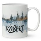 Névvel kérhető - Gumi fákat - Motoros manó mintás bögre