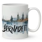 Névvel kérhető - Várok Rád - Motoros manó lány mintás bögre