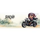 Névvel kérhető - Széles utat - Motoros manó lány mintás bögre