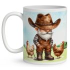 Névvel kérhető - Gazda manó és a tyúkok mintás bögre