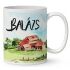 Névvel kérhető - Gazda manó és a tyúkok mintás bögre