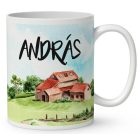 Névvel kérhető - Gazda manó lovakkal mintás bögre