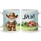 Névvel kérhető - Gazda manó kecskével mintás bögre