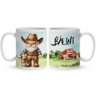 Névvel kérhető - Gazda manó kecskével mintás bögre