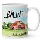 Névvel kérhető - Gazda manó kecskével mintás bögre