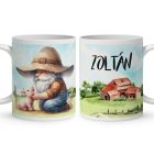 Névvel kérhető - Gazda manó malaccal mintás bögre