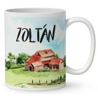 Névvel kérhető - Gazda manó malaccal mintás bögre