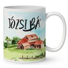 Névvel kérhető - Gazda manó nyuszikkal mintás bögre