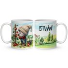 Névvel kérhető - Gazda manó paradicsommal mintás bögre