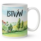 Névvel kérhető - Gazda manó paradicsommal mintás bögre