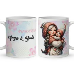   Névvel kérhető - Cuki Anya manó és Lánykája mintás bögre