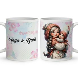   Névvel kérhető - Cuki Anya manó és Lánykája mintás bögre