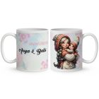 Névvel kérhető - Cuki Anya manó és Lánykája mintás bögre