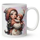 Névvel kérhető - Cuki Anya manó és Lánykája mintás bögre