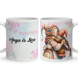   Névvel kérhető - Cuki Anya manó és manócskája mintás bögre