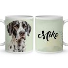Névvel kérhető - Fekete-fehér angol pointer portré mintás bögre