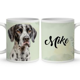   Névvel kérhető - Fekete-fehér angol pointer portré mintás bögre