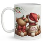 Névvel kérhető - Karácsonyi Teddy maci - együtt (masni) mintás bögre
