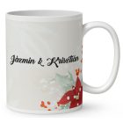 Névvel kérhető - Karácsonyi Teddy maci - együtt (masni) mintás bögre