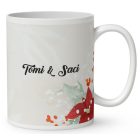 Névvel kérhető - Karácsonyi Teddy maci - együtt (sál) mintás bögre