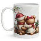 Névvel kérhető - Karácsonyi Teddy maci - együtt (kantáros) mintás bögre