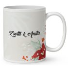 Névvel kérhető - Karácsonyi Teddy maci - együtt (kantáros) mintás bögre