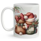 Névvel kérhető - Karácsonyi Teddy maci - együtt (tábla) mintás bögre