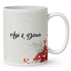 Névvel kérhető - Karácsonyi Teddy maci - együtt (tábla) mintás bögre