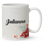 Névvel kérhető - Karácsonyi Teddy maci (ajándékok) mintás bögre