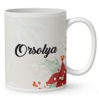 Névvel kérhető - Karácsonyi Teddy maci (toboz) mintás bögre