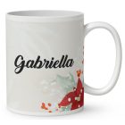 Névvel kérhető - Karácsonyi Teddy maci (fahéj) mintás bögre