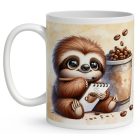 Névvel kérhető - Festő kávés lajhár mintás bögre