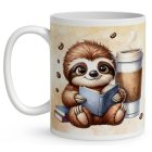 Névvel kérhető - Festő kávés lajhár mintás bögre