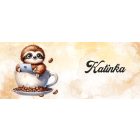 Névvel kérhető - Kávés lajhár és a laptop mintás bögre