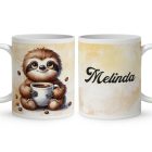 Névvel kérhető - Lazulós Kávés lajhár mintás bögre