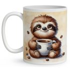 Névvel kérhető - Lazulós Kávés lajhár mintás bögre