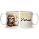 Névvel kérhető - Lazulós Kávés lajhár mintás bögre