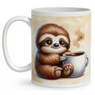 Névvel kérhető - Lazulós Kávés lajhár mintás bögre