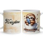 Névvel kérhető - Telefonozós Kávés lajhár mintás bögre