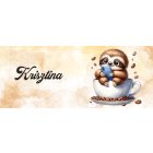 Névvel kérhető - Telefonozós Kávés lajhár mintás bögre