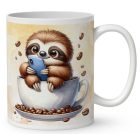 Névvel kérhető - Telefonozós Kávés lajhár mintás bögre