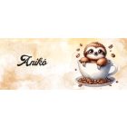 Névvel kérhető - Mosolygós Kávés lajhár mintás bögre