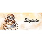 Névvel kérhető - Kávés lajhár és a szíves cappucino mintás bögre