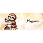 Névvel kérhető - Kávés lajhár és a szíves cappucino mintás bögre