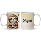 Névvel kérhető - Nagyon cuki Kávés lajhár mintás bögre