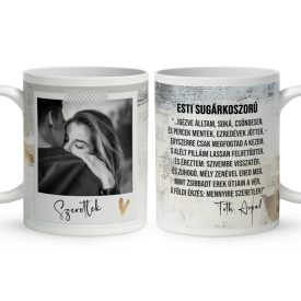 Egyedi, fényképes bögre - Idézet - Esti sugárkoszorú