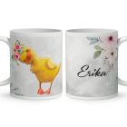 Névvel kérhető - Cuki kíváncsi kiskacsa mintás bögre